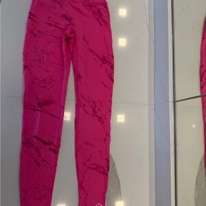 Bombshell Sportswear Hot Pink Marble-Print Leggings